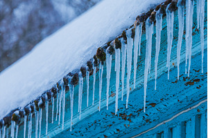 Icicles on the roof of the house, a Nature Photo by Lukas Jonaitis SHOP