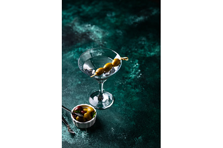 Traditional martini cocktail with