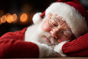 Santa Claus in red suit sleep, a Holiday Photo by MistyDay