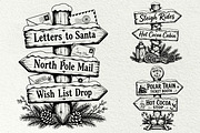 Christmas Signpost SVG Bundle, a Seasonal Illustration by DENIDigitalArtSudio (Thumbnail 5 of 6)