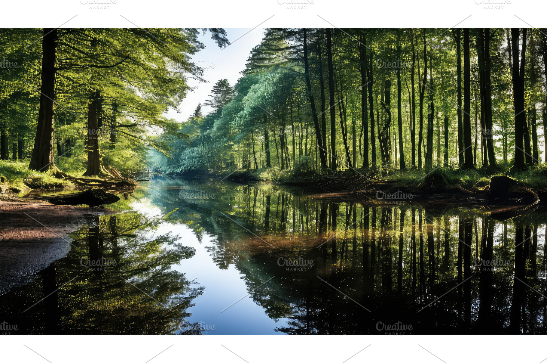 nature reflection wood sunny, a Nature Photo by pikepicture