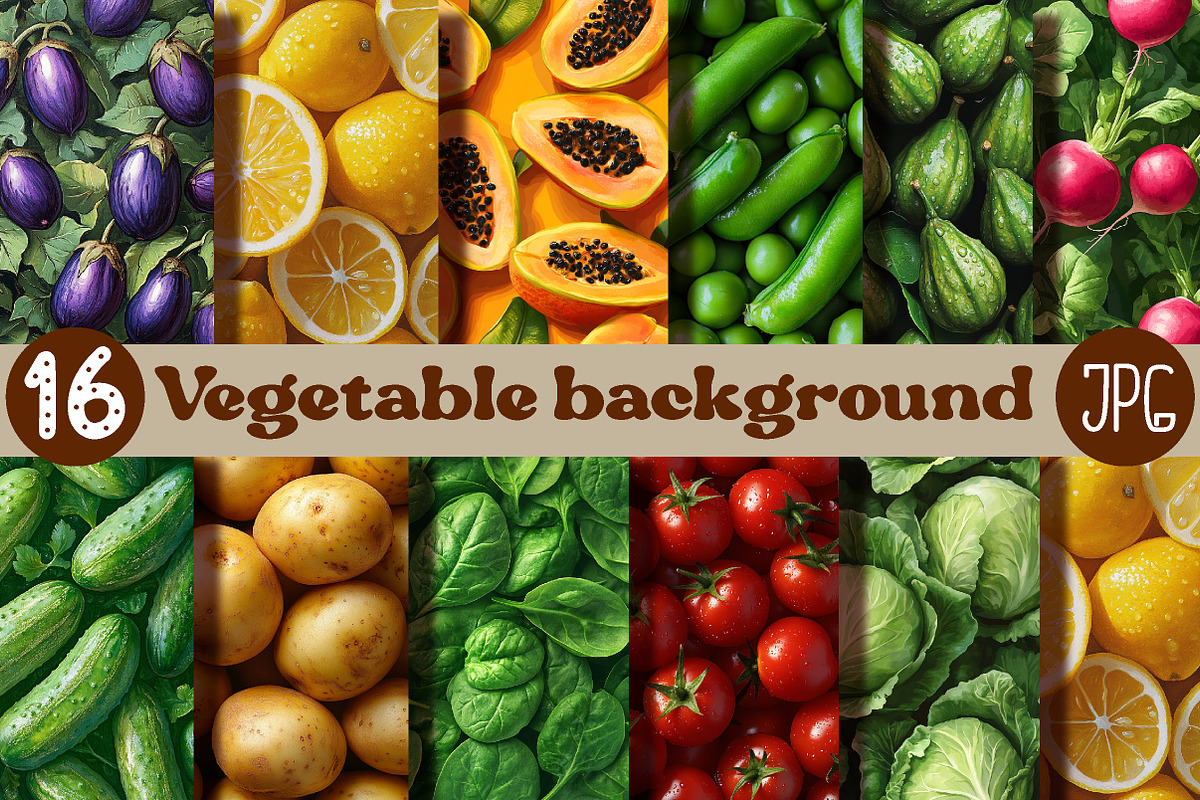 Vegetable background, an Illustration by Sublimation Artist