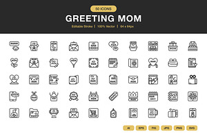 Greeting Mom Icons, an Icon by Spacepixel Creative
