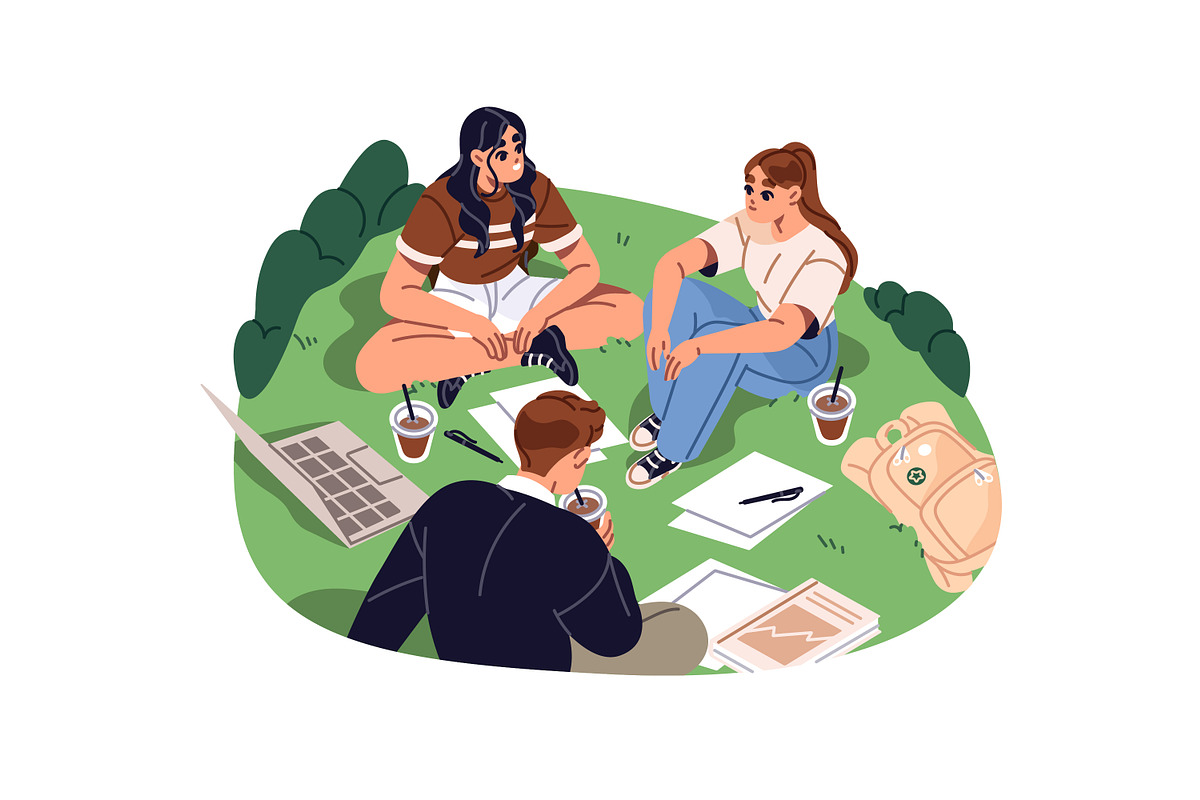 Students' life in university set, an Education Illustration by PaperTrident (Photo 4 of 9)