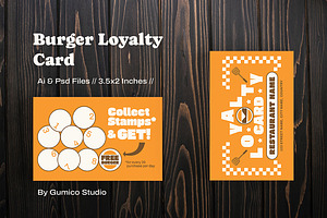 Burger Loyalty Card, a Card Template by Gumico Studio.