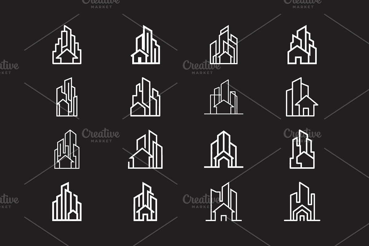 Minimalist Building Icons, an Object Illustration by Vectorium Studio (Photo 3 of 3)