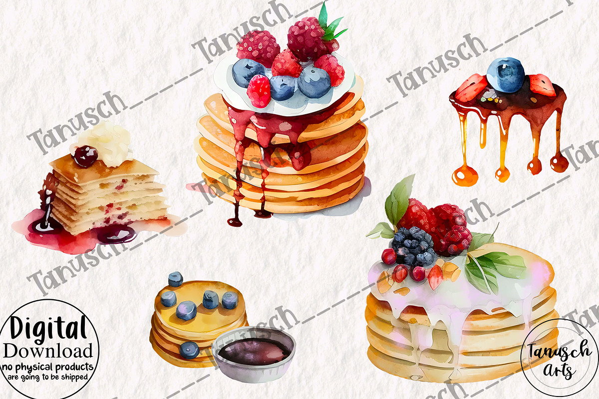 Watercolor pastry clipart Part 2, a Food Illustration by TanuschArts (Photo 3 of 6)