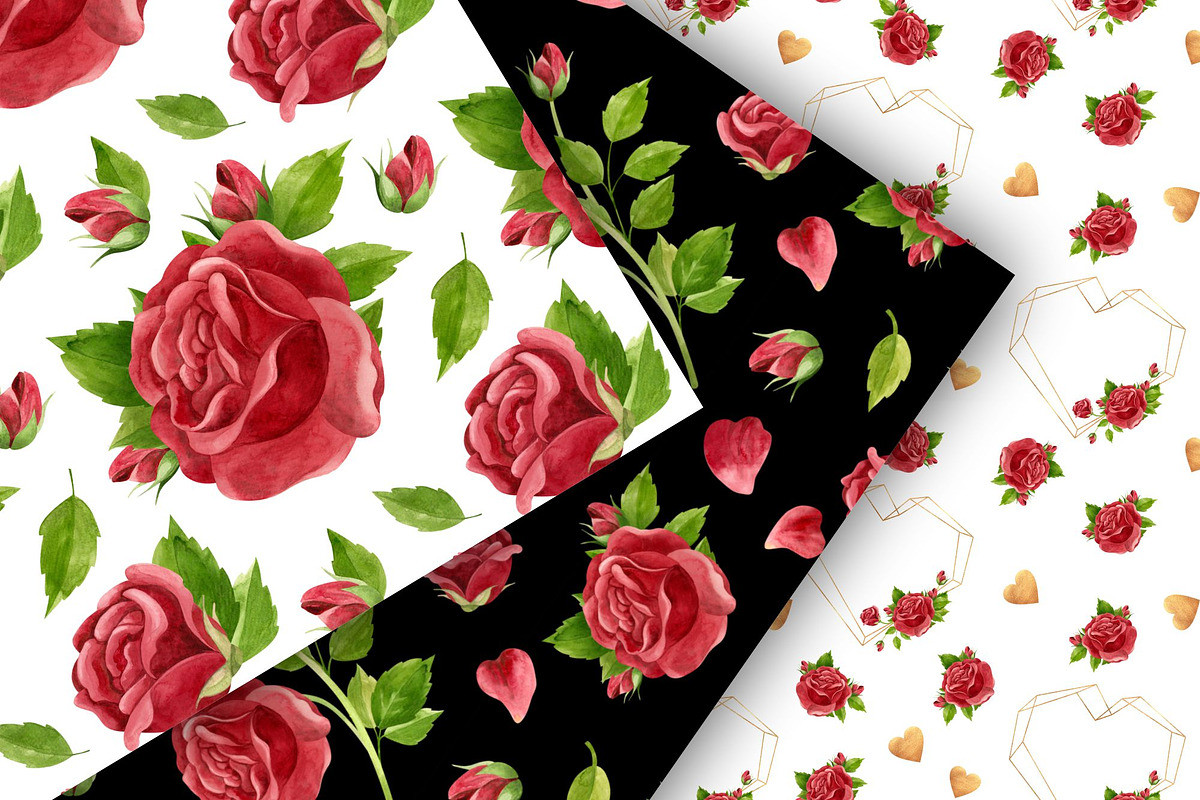 Watercolor pink and red roses, an Illustration by Valin Malin (Photo 13 of 16)