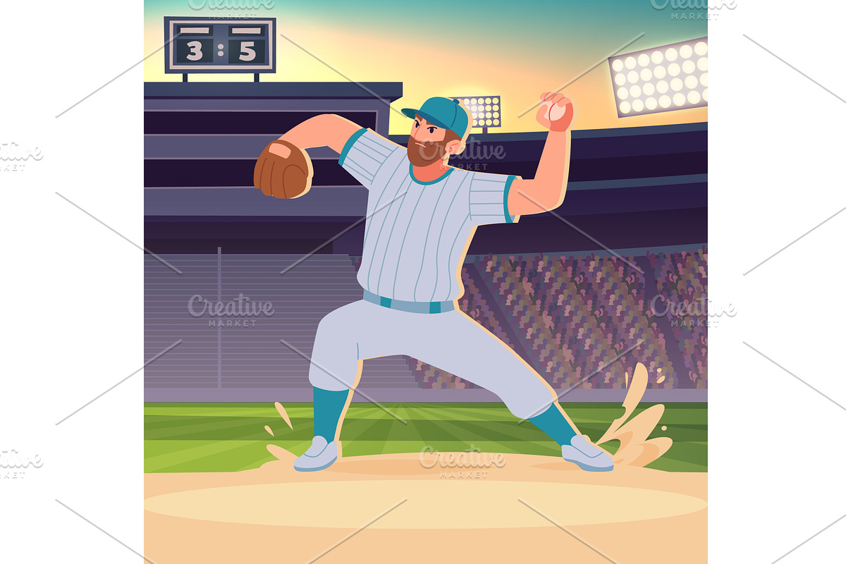 Baseball player. sport character in, a Sport Illustration by Onyx