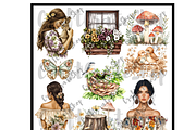 Watercolor Boho Spring Clipart, an Illustration by CraftCrateShop (Thumbnail 3 of 7)