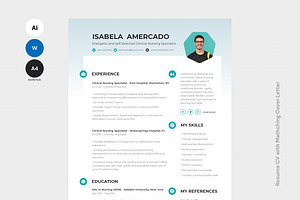 Clinical Nursing Specialist Resume, a Resume Template by iDoodle Studio