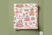 Easter Village Seamless Pattern, a Seasonal Illustration by TitaLivingArt (Thumbnail 4 of 13)