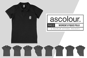 AS Colour 4411 Women's Pique Polo, a Shirt Mockup by Pixel Sauce™