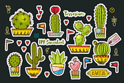 Set Fashion patches with cacti, an Illustration by KundolaArt (Thumbnail 4 of 7)