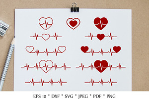Heartbeat SVG. Line heart beat SVG.