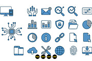 Blue Tech Icon Set, an Illustration by designvectx (Thumbnail 3 of 3)