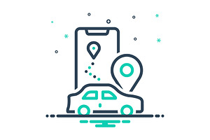 Route routing mix icon, a Duotone Icon by Creative priyanka