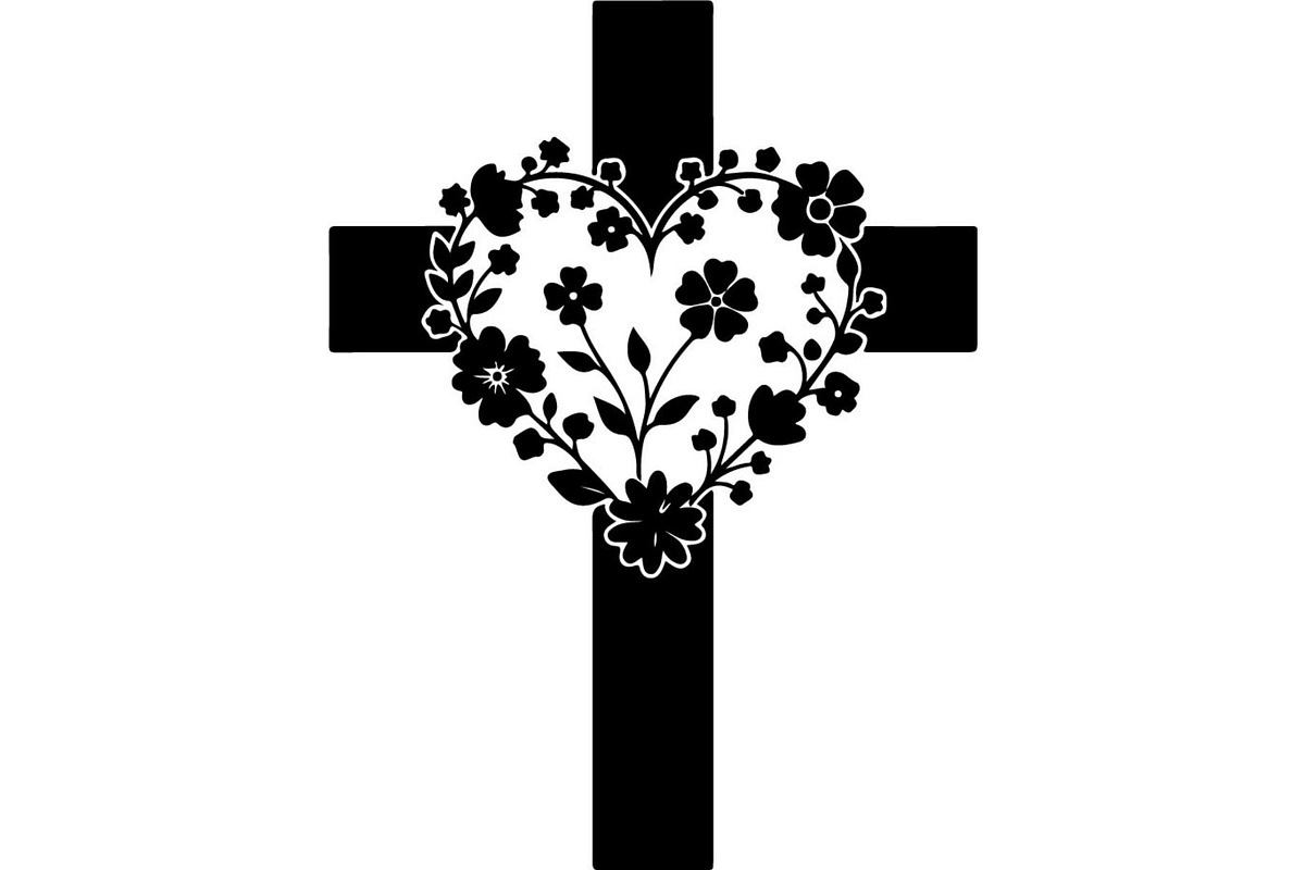 Floral Cross Silhouette, an Object Graphic by Creativeshirt (Photo 12 of 20)