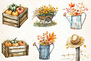Autumn Garden Clipart, an Illustration by DreamCafeArt (Thumbnail 2 of 7)