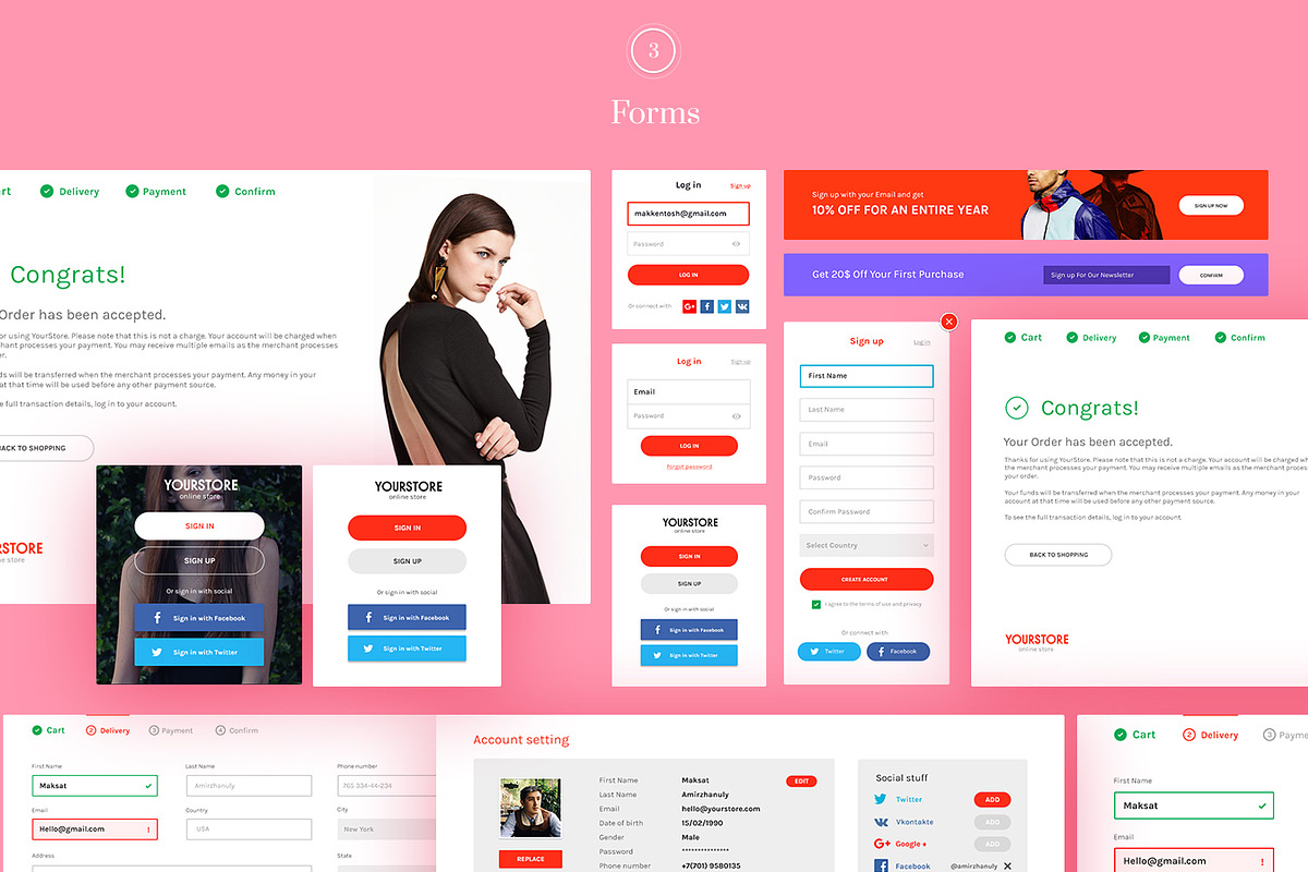 Multicolor UI Kit, an UI Kit Template by Amirzhanuly (Photo 6 of 10)