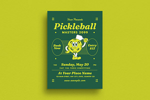Retro Pickleball Tournament Flyer, a Flyer Template by Guuver