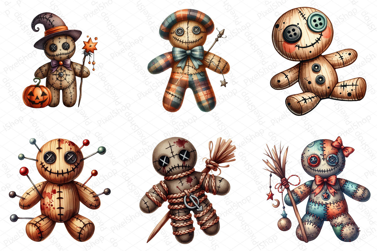 Halloween Voodoo Doll Clipart, an Illustration by DreamPrint404 (Photo 6 of 6)