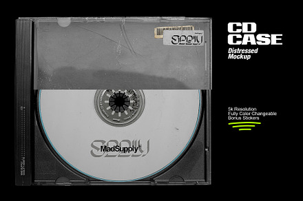 Distressed CD Jewel Case Mockup