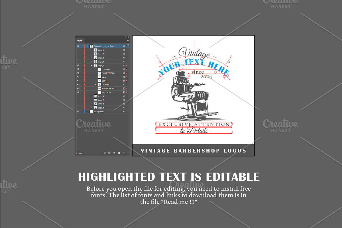 18 Barbershop Logos Templates, a Branding & Logo Template by Art Design (Photo 10 of 19)