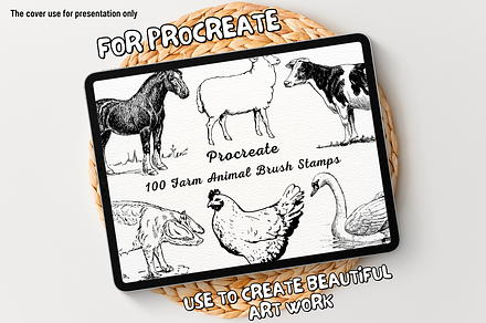 100 Farm Animal Procreate Stamps