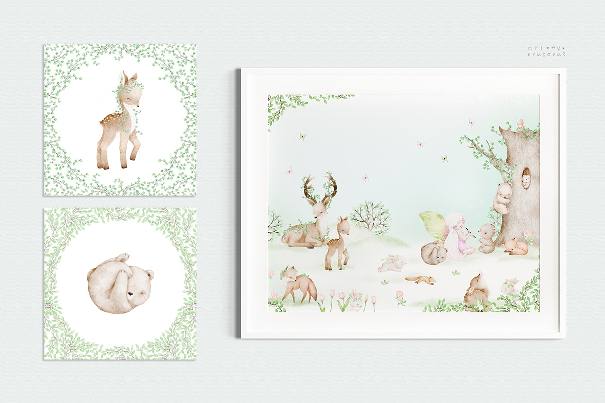 SPRING MELODY watercolor set, an Animal Illustration by erasovas (Photo 11 of 13)