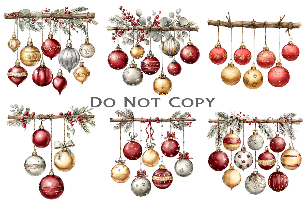 Christmas Decorations Clipart, an Illustration by Craft Nest (Photo 5 of 11)