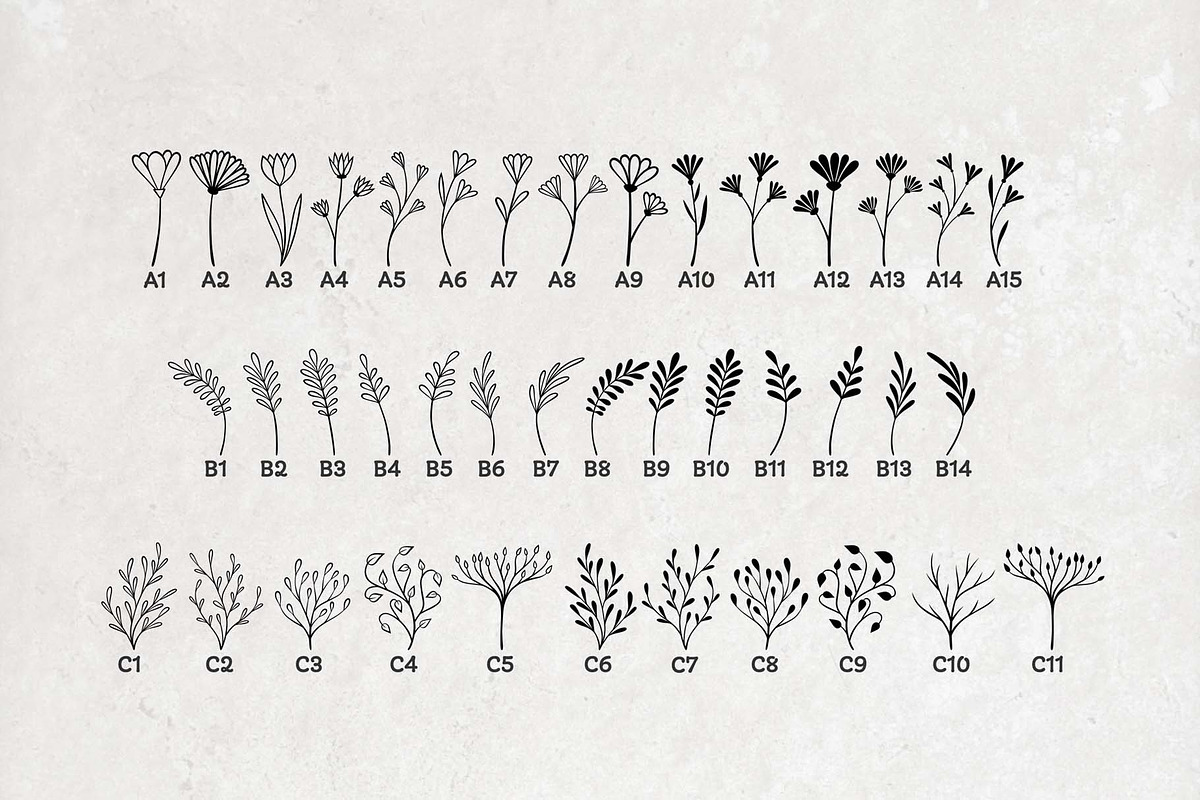 90 Botanical Stamps for Procreate, a Brush Add-On by Kiap (Photo 2 of 6)