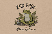 Zen frog stone balance, an Animal Illustration by Vectorlina (Thumbnail 1 of 4)