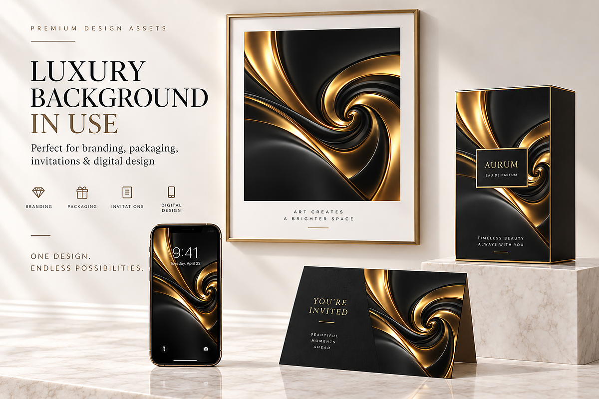 Black & Gold Abstract Backgrounds, a Background Graphic by MarisoArt (Photo 5 of 5)
