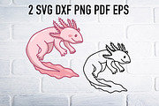 Axolotl svg dxf png, axolotl clipart, an Animal Illustration by Bila Vorona (Thumbnail 1 of 7)