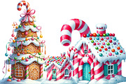 Candy Cane Houses Clipart, an Illustration by Designworld (Thumbnail 4 of 5)