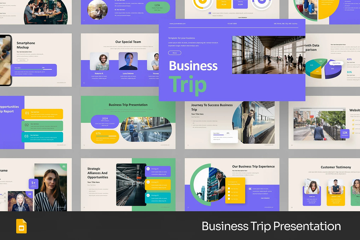 Business Trip Google Slides, PPoint, a Presentation Template by Fit-tee (Photo 1 of 2)