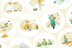 Food & Meal Delivery Illustrations