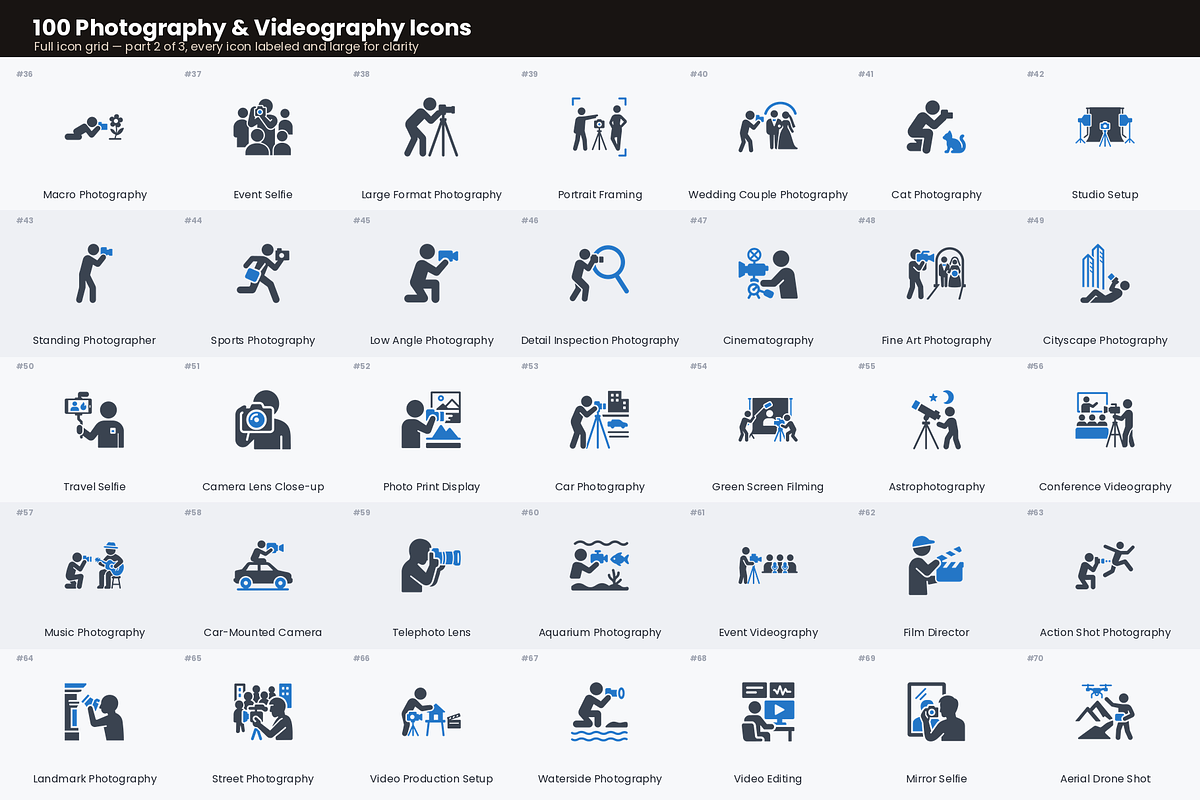 100 Photography & Videography Icons, a Duotone Icon by Symbolic Language (Photo 3 of 5)