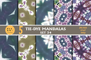 Tie Dye Mandalas Set 34