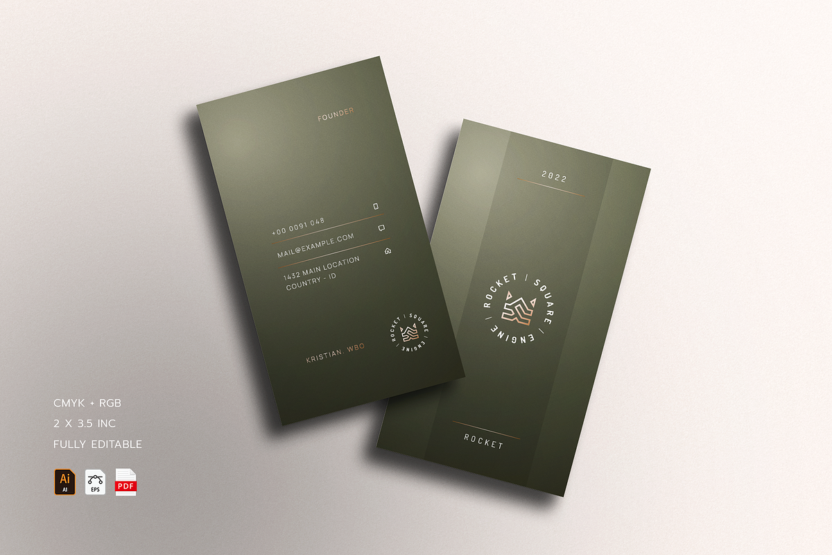 5 in 1 Vertical Luxury Business Card, a Business Card Template by Ctrl space studio (Photo 4 of 6)