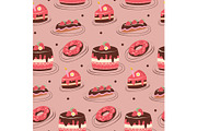 Bakery dessert patterns featuring, a Food Illustration by okskukuruza (Thumbnail 1 of 3)