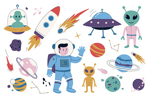 Space and Astronomy Set, an Illustration by alexdndz
