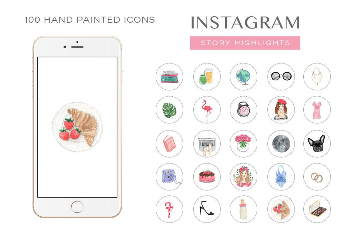 100 Instagram Story Highlight Icons, an Icon by SoNice (Photo 1 of 2)