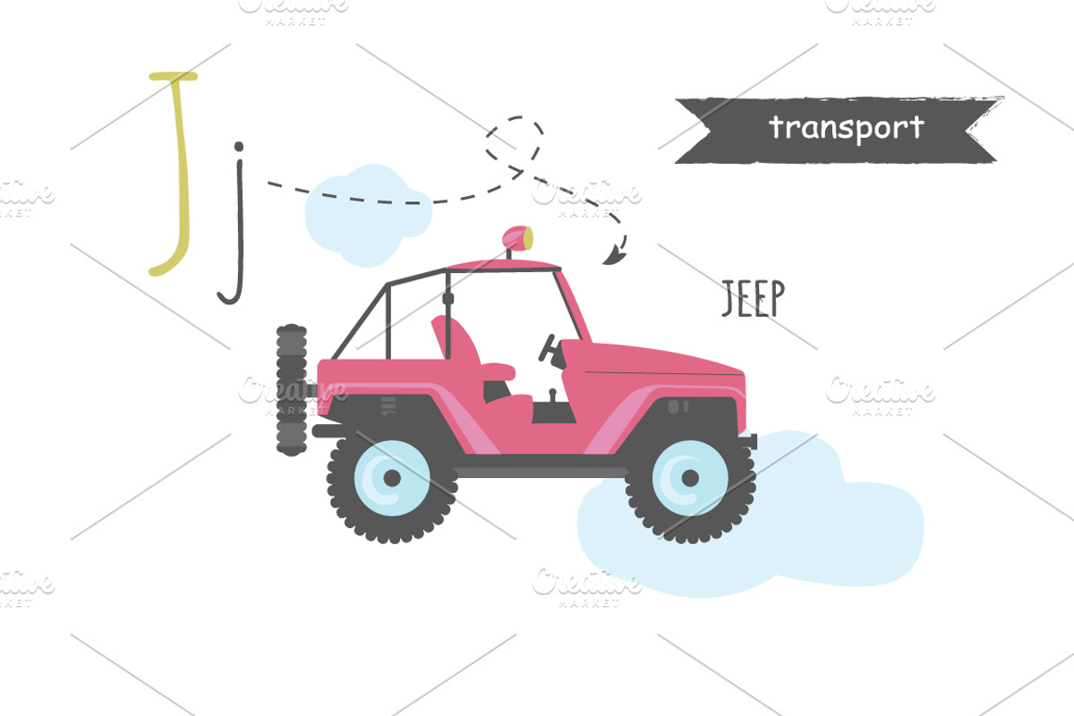 Vector A-Z transport alphabet, an Education Illustration by narinadraban (Photo 6 of 22)