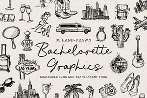 Bachelorette Vector Illustration Set