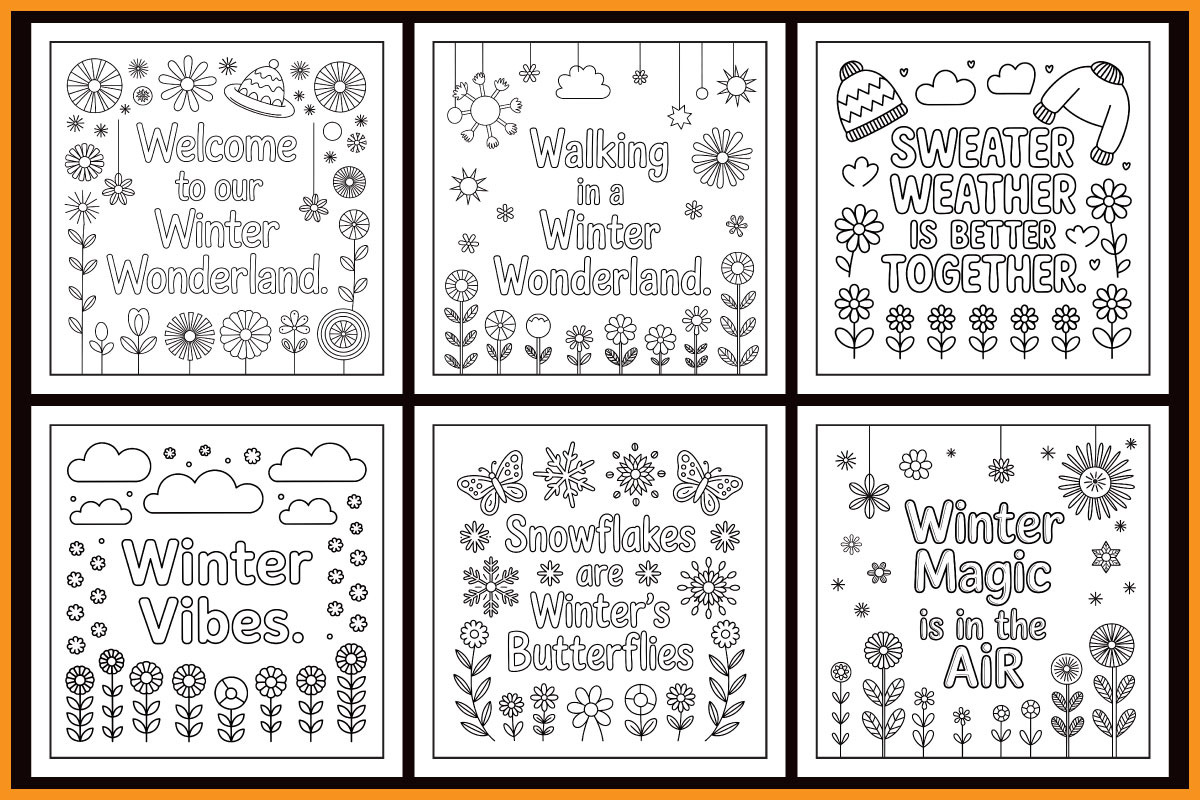 Winter Quotes Coloring Book, an Object Graphic by protabsorkar11 (Photo 3 of 4)