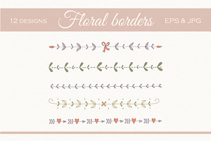 Floral borders set
