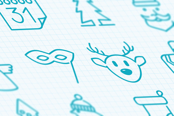 16 Christmas Holidays Icons Set