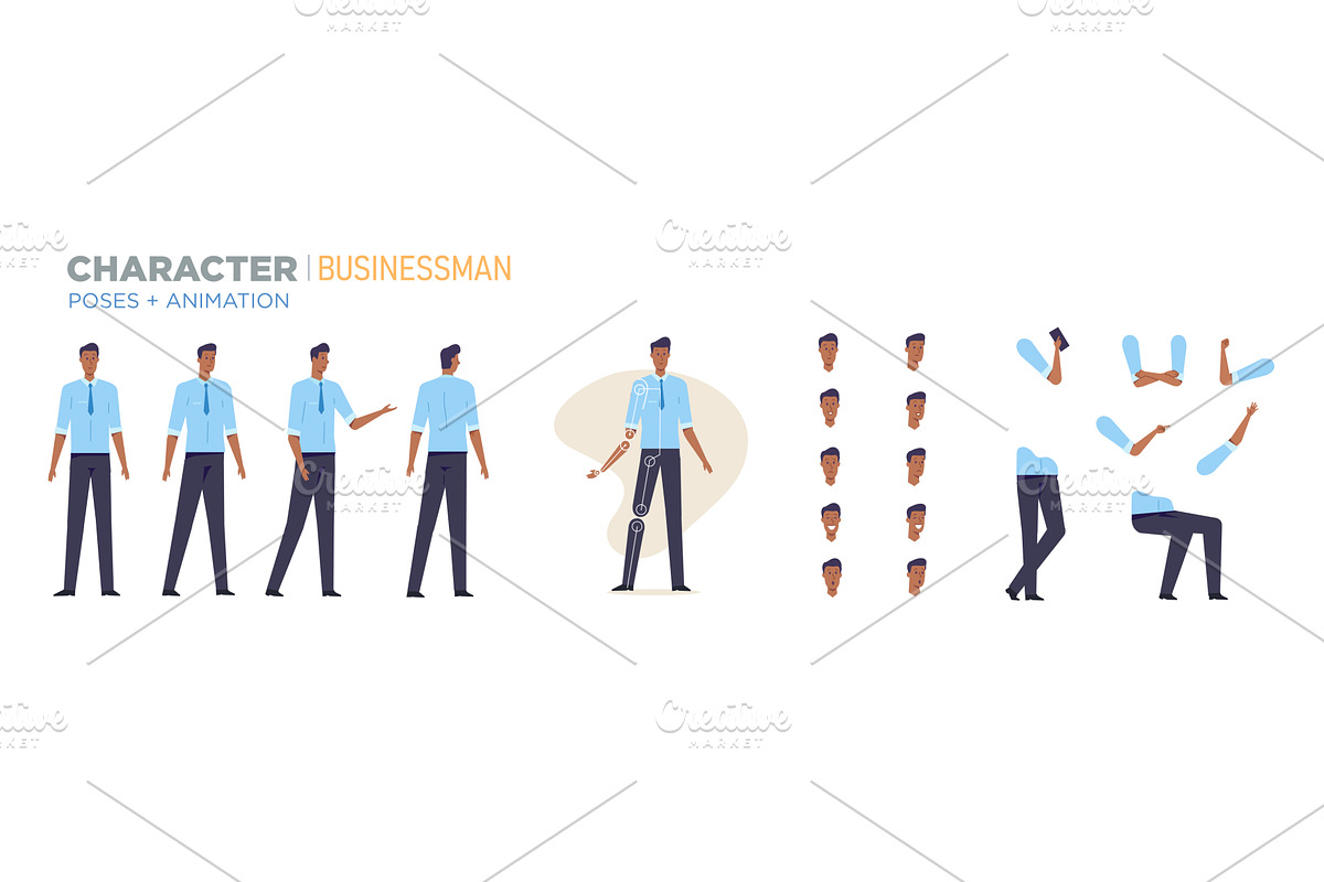 businessman character for animation, a Person Illustration by turbodesign